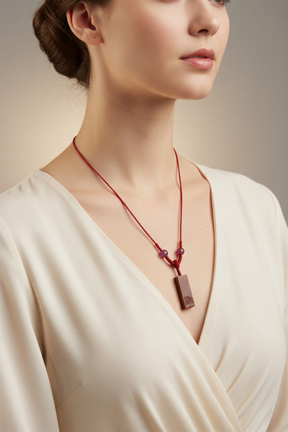 Seau en collier personnalisé en pierre - Porte-bonheur - HanWen Shop