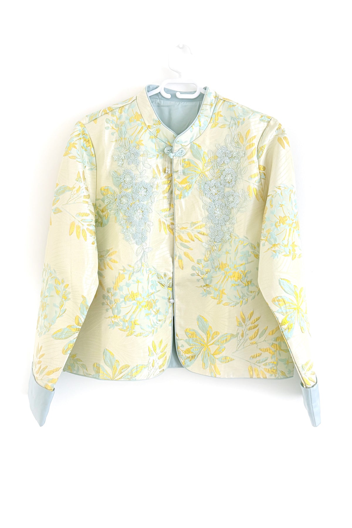 Tangzhuang du Hanfu moderne - Veste Broderie Artisanale & Perles - HanWen Shop