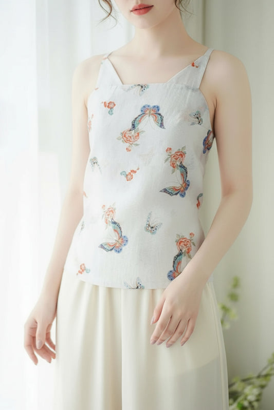 Top du Hanfu de la dynastie Song 宋 - Motif papillon - HanWen Shop