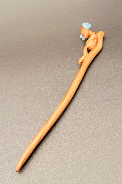 Épingle à cheveux en Bois de Pêcher – collection naturelle - HanWen Shop