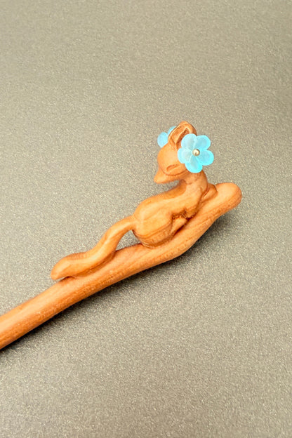 Épingle à cheveux en Bois de Pêcher – collection naturelle - HanWen Shop