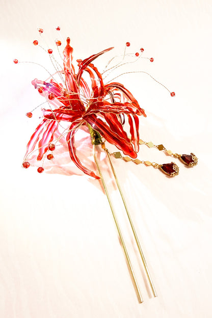 Épingle à cheveux en forme de U - Fleur de l'Autre Rive - HanWen Shop