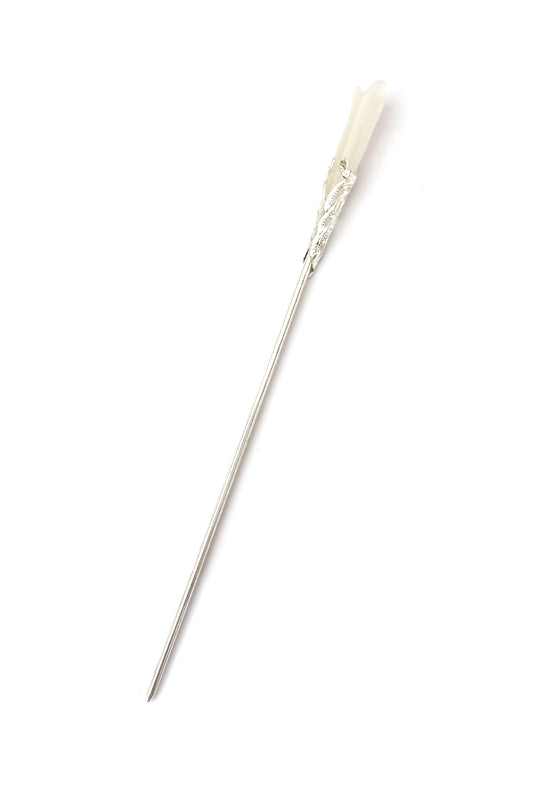 Épingle à cheveux argentée - Magnolia blanc - HanWen Shop