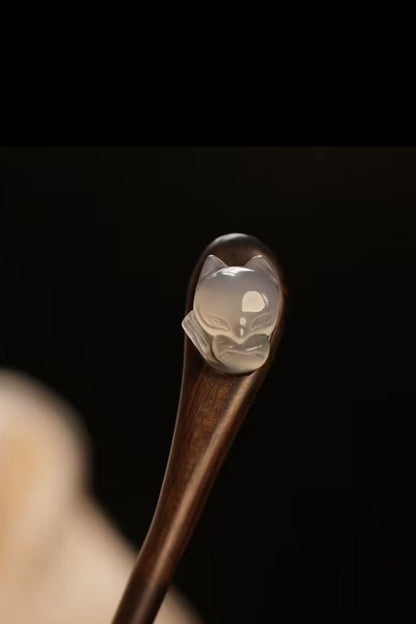 Épingle à cheveux en bois – Petit renard - Hanwen Shop