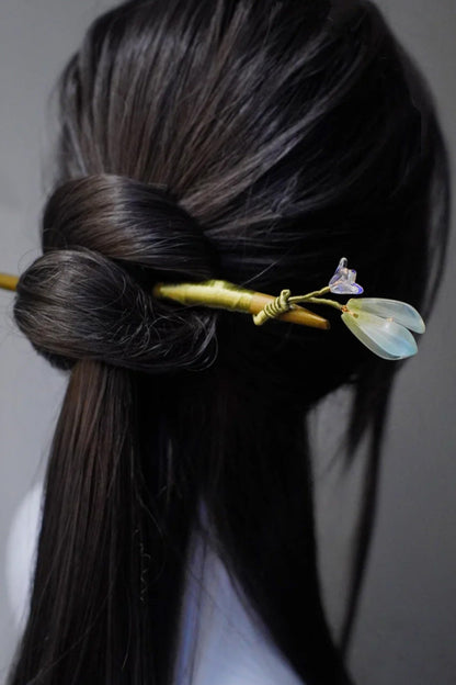 Épingle à cheveux en bois - Série Fleurs d’Orient - HanWen Shop