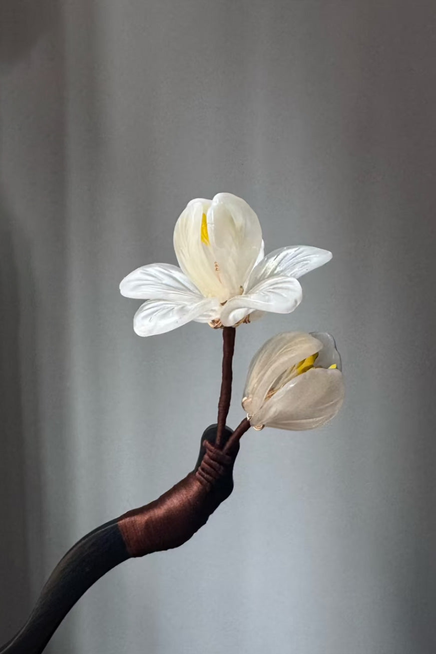 Épingle à cheveux en bois - Série Fleurs d’Orient - HanWen Shop