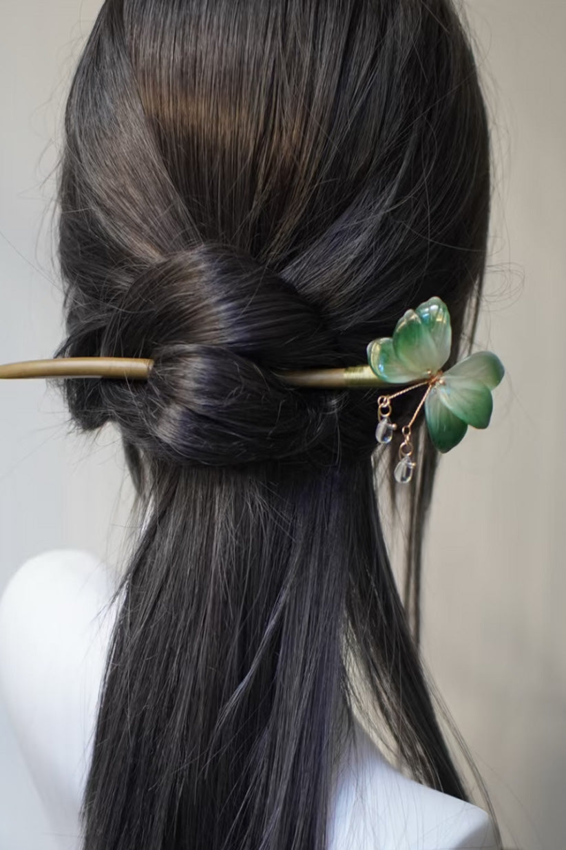 Épingle à cheveux en bois - Série Fleurs d’Orient - HanWen Shop