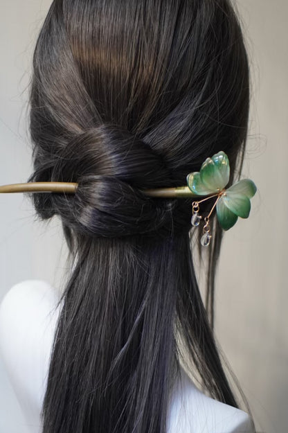 Épingle à cheveux en bois - Série Fleurs d’Orient - HanWen Shop