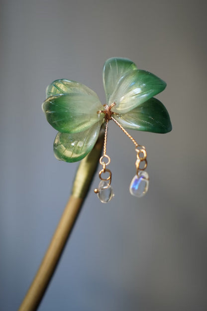 Épingle à cheveux en bois - Série Fleurs d’Orient - HanWen Shop