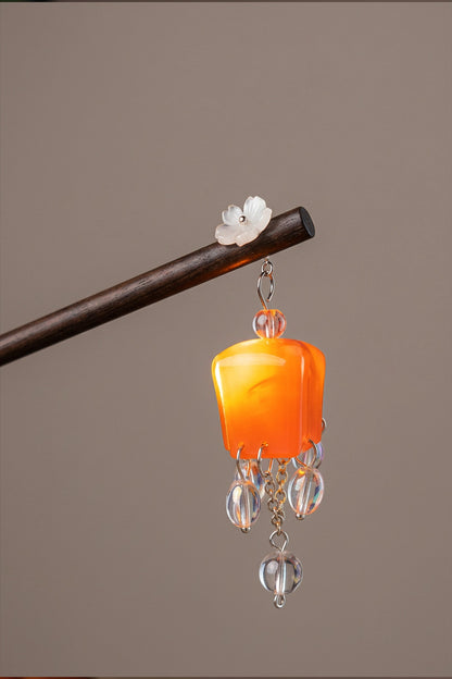Épingle à cheveux en bois avec lumière LED – Lanterne du Kongming - HanWen Shop