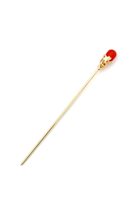 Épingle à cheveux dorée - vintage rouge - HanWen Shop