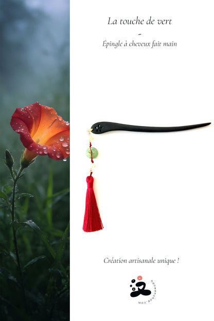 Épingle à cheveux fait main - La touche de vert - HanWen Shop