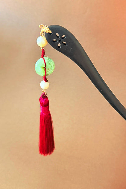 Épingle à cheveux fait main - La touche de vert - HanWen Shop
