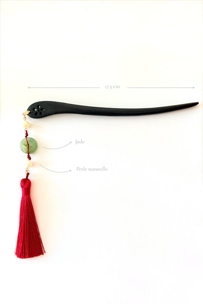 Épingle à cheveux fait main - La touche de vert - HanWen Shop
