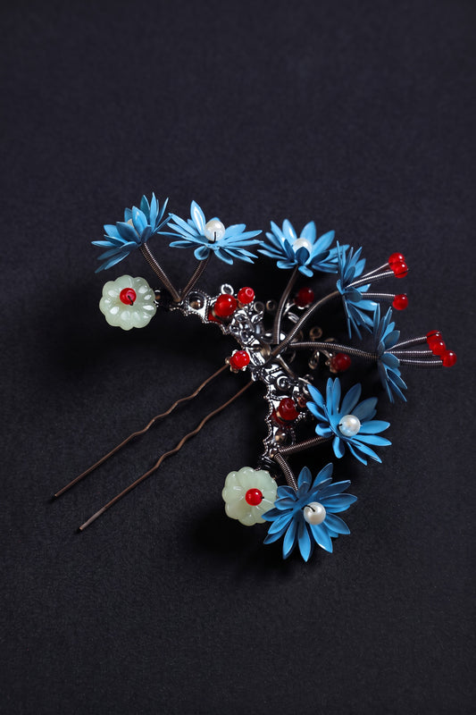 Épingle à cheveux en forme de U - Tremblant (Style Dynastie Qing) - HanWen Shop