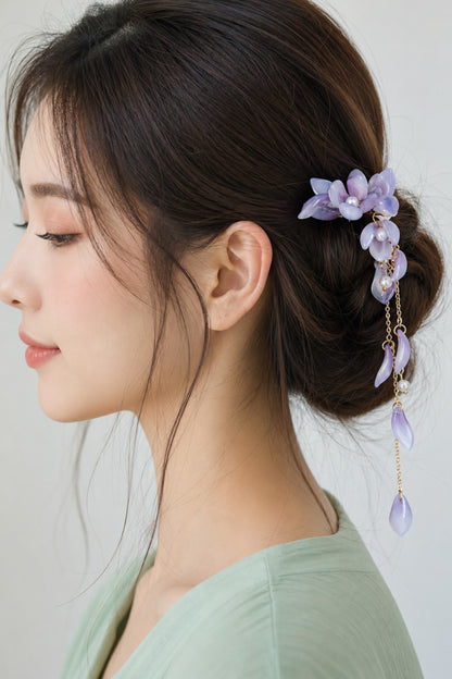 Épingle à cheveux en forme de U - Fleurs de Glycine - HanWen Shop