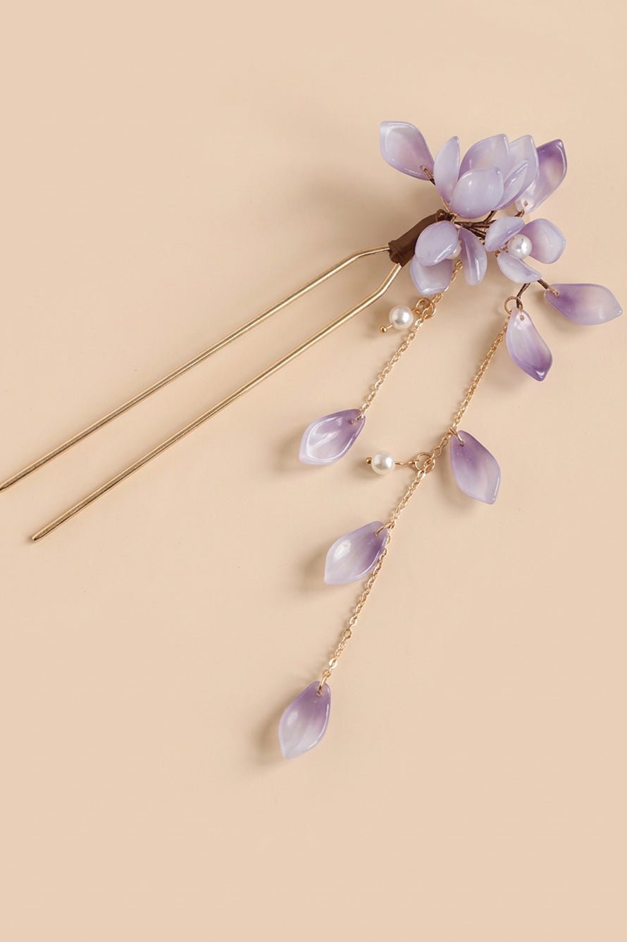 Épingle à cheveux en forme de U - Fleurs de Glycine - HanWen Shop