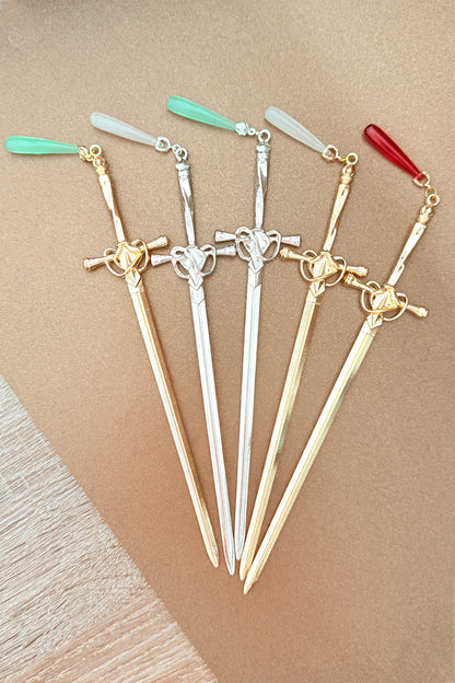 Épingle à cheveux en forme d'épée fait main - Larme - HanWen Shop