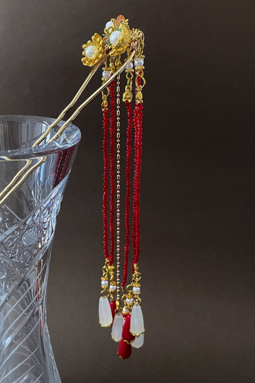 Épingle à cheveux ondulée en U unique et fait à la main - Le soleil d'automne - HanWen Shop