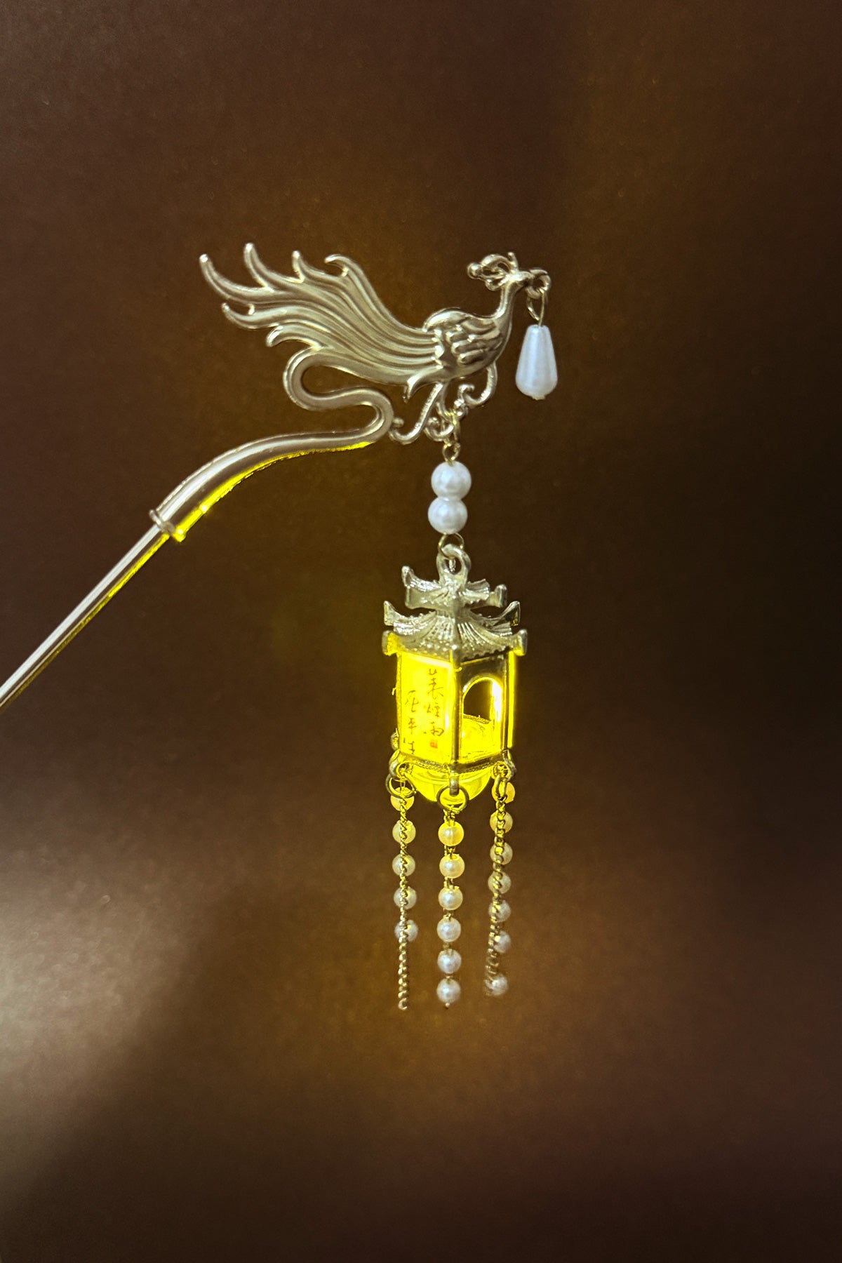 Épingle à cheveux phénix avec lumière LED – Lanterne du Palais - HanWen Shop