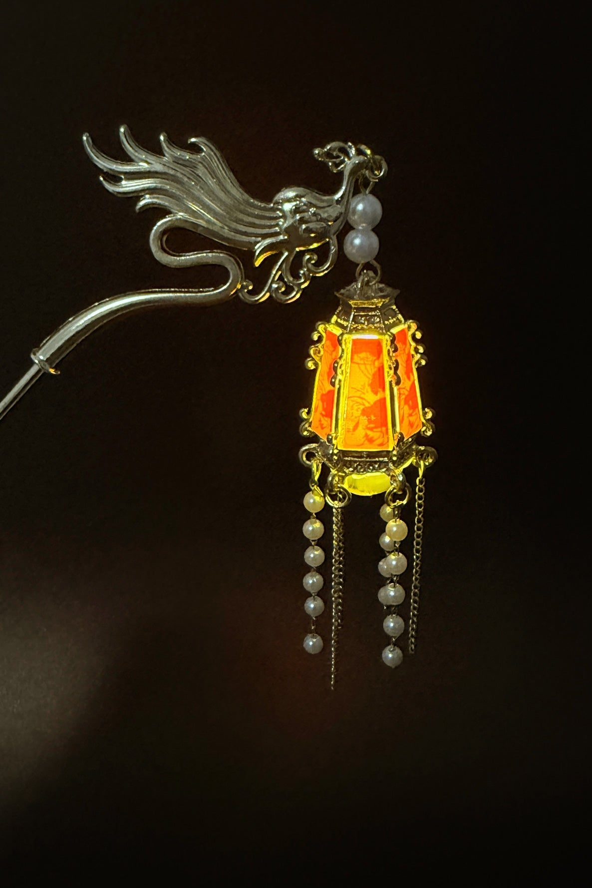Épingle à cheveux phénix avec lumière LED – Lanterne du Palais - HanWen Shop