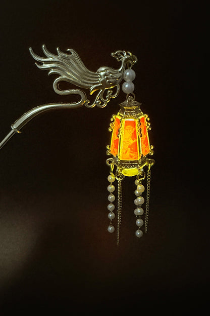 Épingle à cheveux phénix avec lumière LED – Lanterne du Palais - HanWen Shop