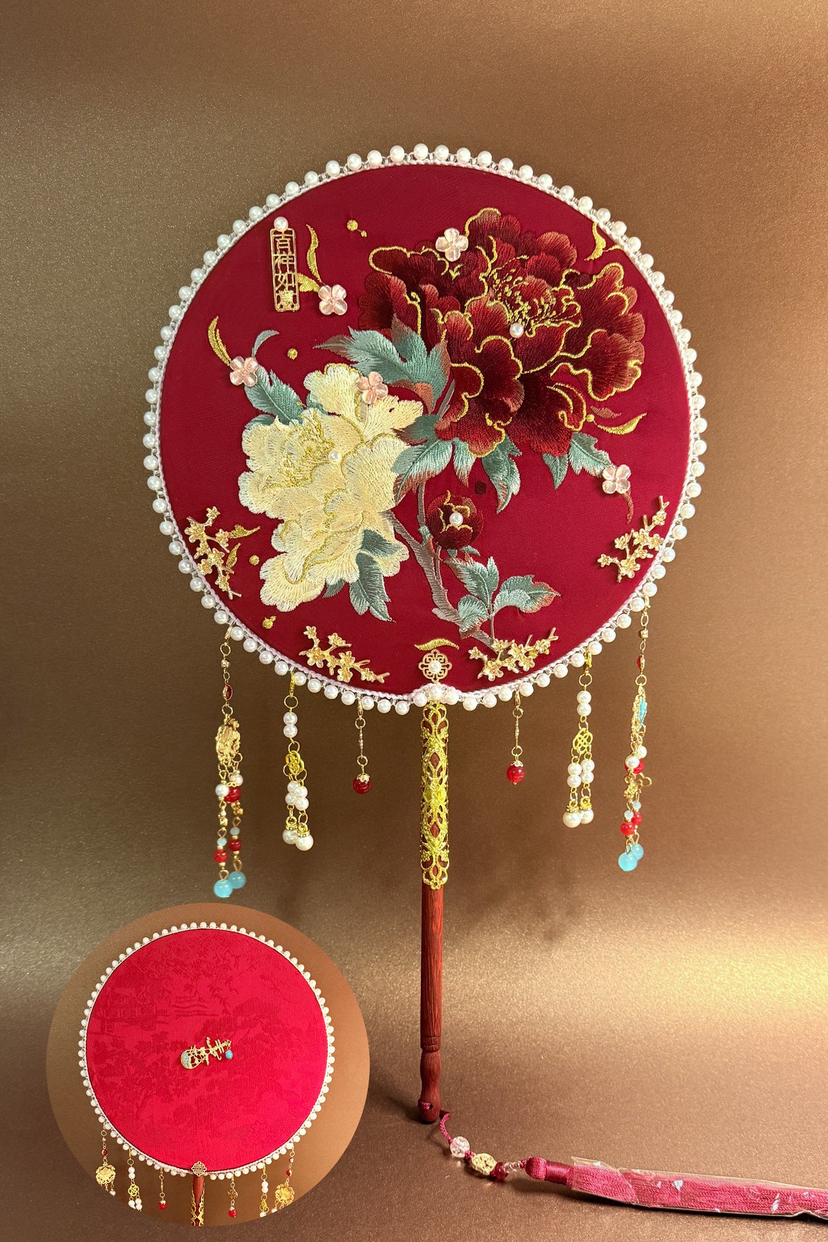 Éventail de mariage traditionnel chinois - Collection Brocarts et Broderies - HanWen Shop
