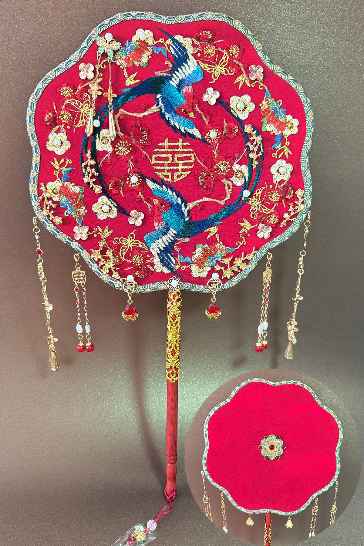Éventail de mariage traditionnel chinois - “Xi Shan” - HanWen Shop