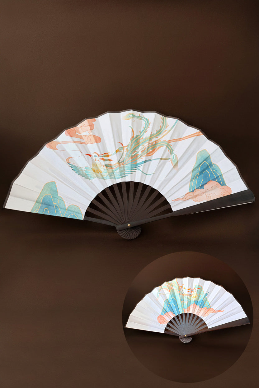 Éventail pliant de taille moyen - Néo-traditionnel - HanWen Shop
