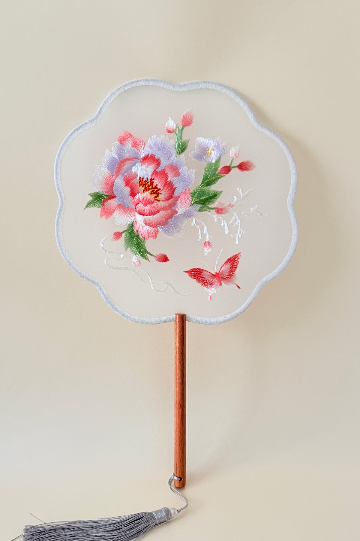 Éventail de soie - En huit pétales - HanWen Shop