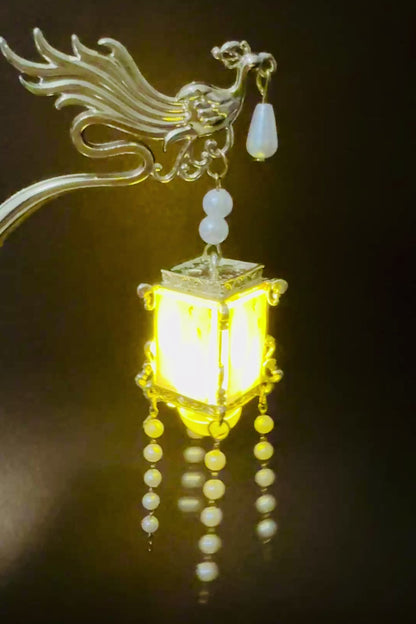 Épingle à cheveux phénix avec lumière LED – Lanterne du Palais - HanWen Shop