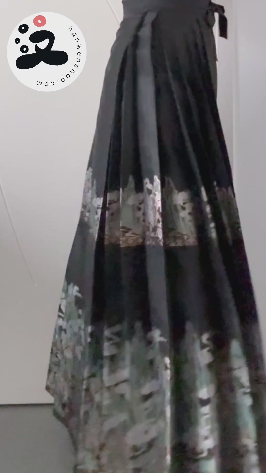 Jupe Hanfu "MaMian Qun" de la dynastie Ming 明 - Paysage des Mille Lieux - HanWen Shop
