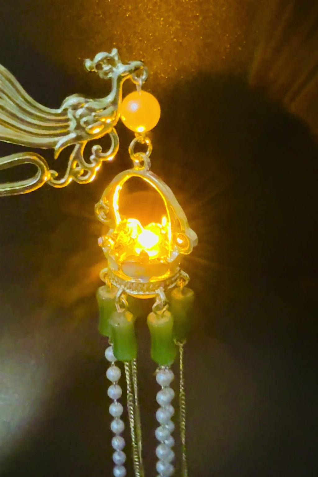 Épingle à cheveux phénix avec lumière LED - Panier de fleurs - HanWen Shop