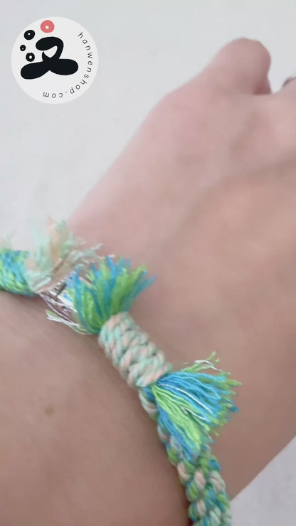 Bracelet cordon personnalisable - Tibétain bicolore - HanWen Shop