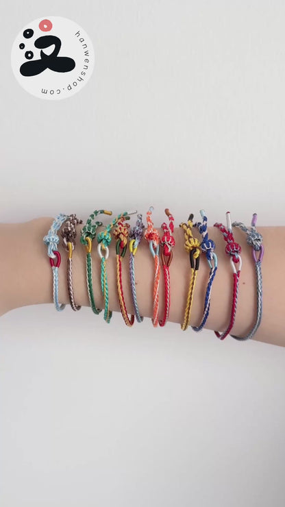 Bracelet tressé porte-bonheur fait main - 12 signes du zodiaque